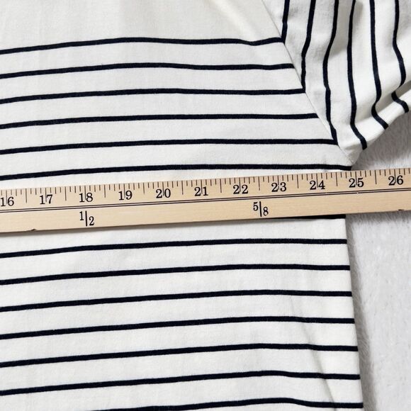 Talbots Plus Top Blouse Womens Sz 2XP Beige Striped Button Detail Short Sleeve - Picture 6 of 8